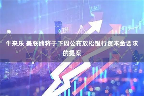 牛来乐 美联储将于下周公布放松银行资本金要求的提案